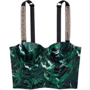 Victoria's Secret Green and Black Bra with Adjustable Straps 34B